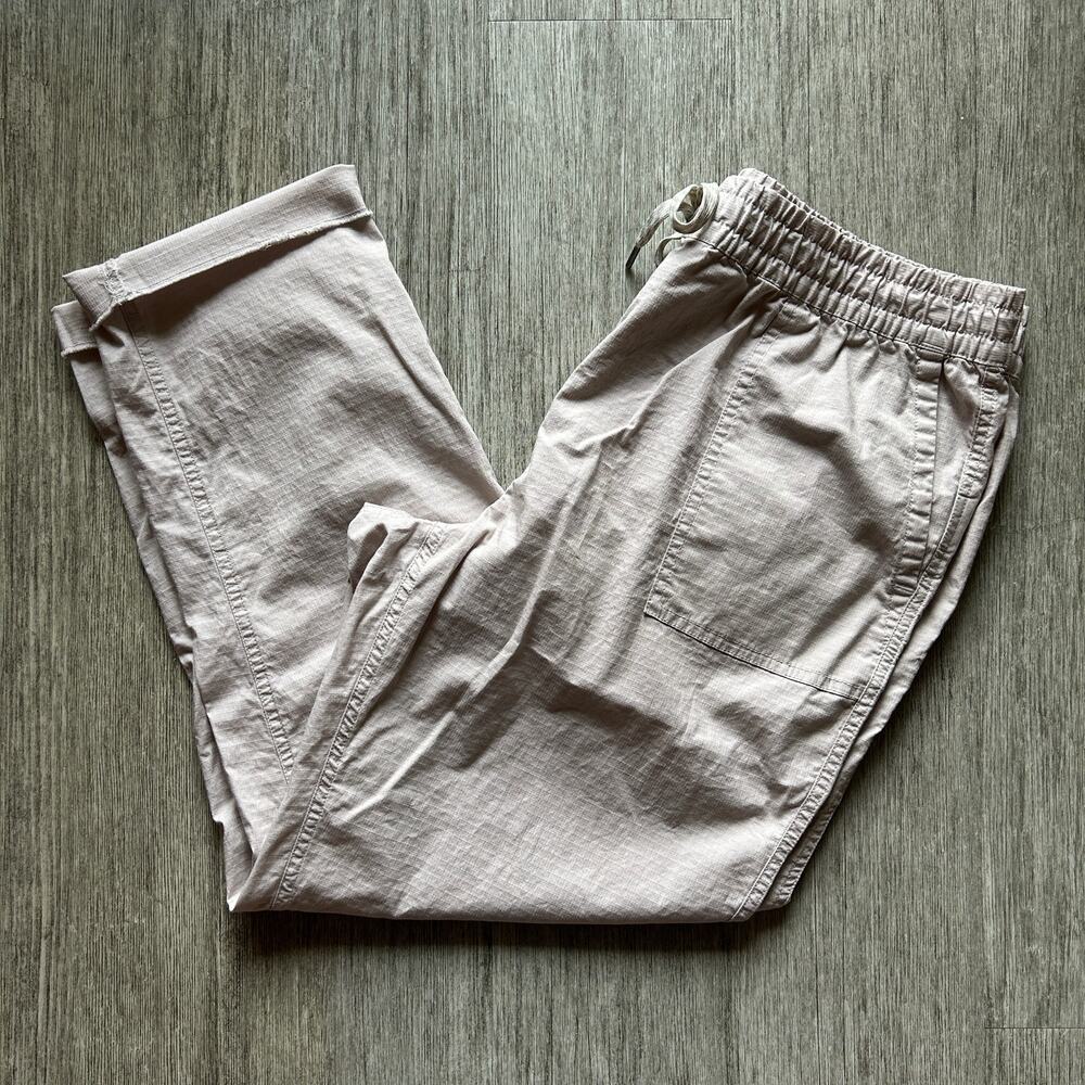Vuori Beige Raw Bottom Hem Pull-On Cargo Utility Hiking Ripstop Pants Size XL